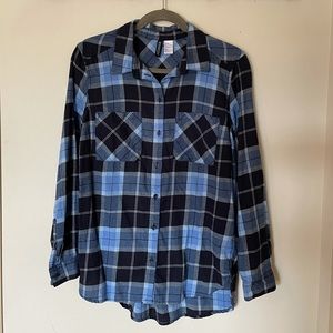 H&M Divided Blue Plaid Shirt